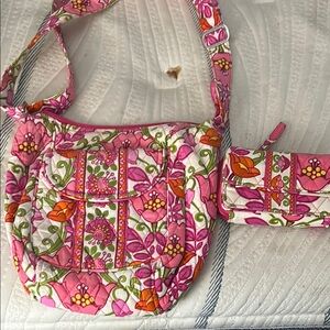 Vera Bradley Pink and Orange Floral Crossbody Bag